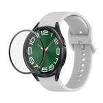 Bộ dây đeo silicone điều chỉnh + kính cường lực PMMA phủ toàn màn hình JUNSUNMAY, dành cho Samsung Galaxy Watch6 Classic 43mm, Samsung Galaxy Watch5 44mm, Samsung Galaxy Watch5 Pro 45mm
