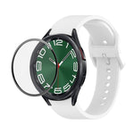 Bộ dây đeo silicone điều chỉnh + kính cường lực PMMA phủ toàn màn hình JUNSUNMAY, dành cho Samsung Galaxy Watch6 Classic 47mm, Samsung Galaxy Watch6 44mm, Samsung Galaxy Watch6 40mm