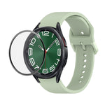 Bộ dây đeo silicone điều chỉnh + kính cường lực PMMA phủ toàn màn hình JUNSUNMAY, dành cho Samsung Galaxy Watch6 Classic 47mm, Samsung Galaxy Watch6 44mm, Samsung Galaxy Watch6 40mm