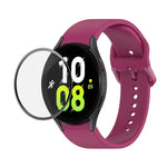 Dây đeo silicone JUNSUNMAY điều chỉnh + Bộ bảo vệ màn hình PMMA phủ toàn diện, Dành cho Samsung Galaxy Watch5 40mm, Dành cho Samsung Galaxy Watch4 44mm, Dành cho Samsung Galaxy Watch4 40mm