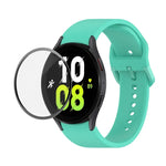 Dây đeo silicone JUNSUNMAY điều chỉnh + Bộ bảo vệ màn hình PMMA phủ toàn diện, Dành cho Samsung Galaxy Watch5 40mm, Dành cho Samsung Galaxy Watch4 44mm, Dành cho Samsung Galaxy Watch4 40mm