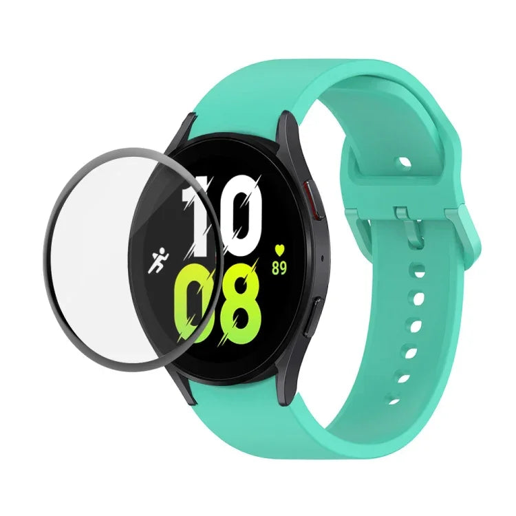 Dây đeo silicone JUNSUNMAY điều chỉnh + Bộ bảo vệ màn hình PMMA phủ toàn diện, Dành cho Samsung Galaxy Watch5 40mm, Dành cho Samsung Galaxy Watch4 44mm, Dành cho Samsung Galaxy Watch4 40mm