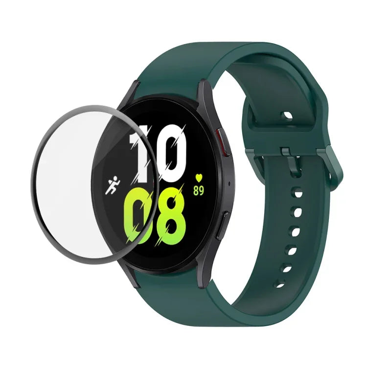 Dây đeo silicone JUNSUNMAY điều chỉnh + Bộ bảo vệ màn hình PMMA phủ toàn diện, Dành cho Samsung Galaxy Watch5 40mm, Dành cho Samsung Galaxy Watch4 44mm, Dành cho Samsung Galaxy Watch4 40mm