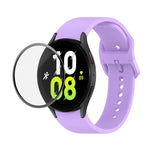 Dây đeo silicone JUNSUNMAY điều chỉnh + Bộ bảo vệ màn hình PMMA phủ toàn diện, Dành cho Samsung Galaxy Watch5 40mm, Dành cho Samsung Galaxy Watch4 44mm, Dành cho Samsung Galaxy Watch4 40mm