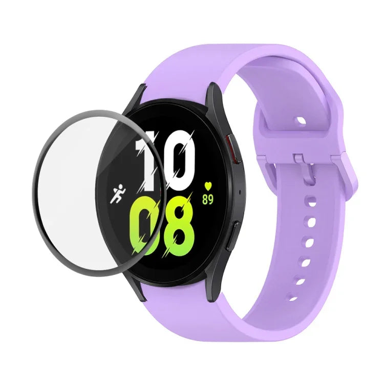 Dây đeo silicone JUNSUNMAY điều chỉnh + Bộ bảo vệ màn hình PMMA phủ toàn diện, Dành cho Samsung Galaxy Watch5 40mm, Dành cho Samsung Galaxy Watch4 44mm, Dành cho Samsung Galaxy Watch4 40mm
