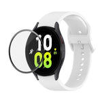 Bộ dây đeo silicone điều chỉnh + kính cường lực PMMA phủ toàn màn hình JUNSUNMAY, dành cho Samsung Galaxy Watch6 Classic 43mm, Samsung Galaxy Watch5 44mm, Samsung Galaxy Watch5 Pro 45mm