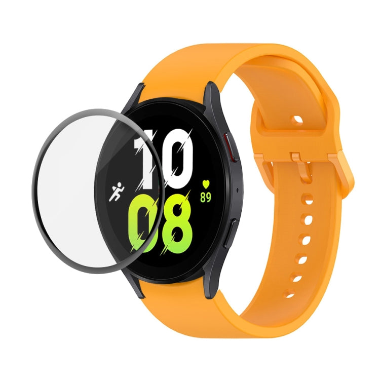 Bộ dây đeo silicone điều chỉnh + kính cường lực PMMA phủ toàn màn hình JUNSUNMAY, dành cho Samsung Galaxy Watch6 Classic 43mm, Samsung Galaxy Watch5 44mm, Samsung Galaxy Watch5 Pro 45mm