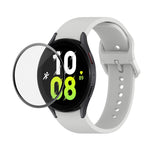 Bộ dây đeo silicone điều chỉnh + kính cường lực PMMA phủ toàn màn hình JUNSUNMAY, dành cho Samsung Galaxy Watch6 Classic 43mm, Samsung Galaxy Watch5 44mm, Samsung Galaxy Watch5 Pro 45mm