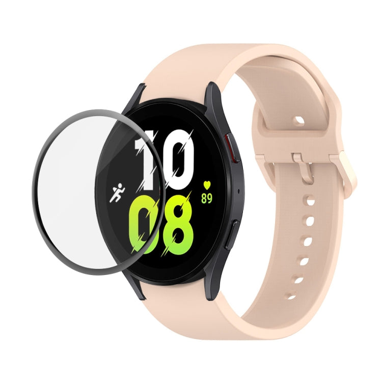 Bộ dây đeo silicone điều chỉnh + kính cường lực PMMA phủ toàn màn hình JUNSUNMAY, dành cho Samsung Galaxy Watch6 Classic 43mm, Samsung Galaxy Watch5 44mm, Samsung Galaxy Watch5 Pro 45mm