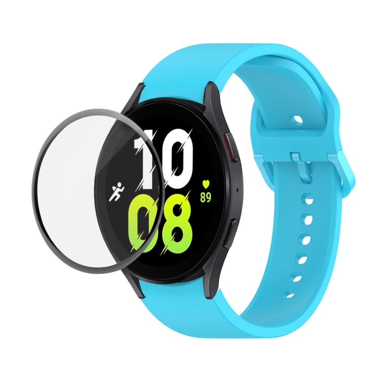 Bộ dây đeo silicone điều chỉnh + kính cường lực PMMA phủ toàn màn hình JUNSUNMAY, dành cho Samsung Galaxy Watch6 Classic 43mm, Samsung Galaxy Watch5 44mm, Samsung Galaxy Watch5 Pro 45mm