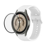 Bộ dây đeo silicone điều chỉnh + kính cường lực PMMA phủ toàn màn hình JUNSUNMAY, dành cho Samsung Galaxy Watch6 Classic 43mm, Samsung Galaxy Watch5 44mm, Samsung Galaxy Watch5 Pro 45mm