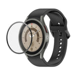 Bộ dây đeo silicone điều chỉnh + kính cường lực PMMA phủ toàn màn hình JUNSUNMAY, dành cho Samsung Galaxy Watch6 Classic 43mm, Samsung Galaxy Watch5 44mm, Samsung Galaxy Watch5 Pro 45mm