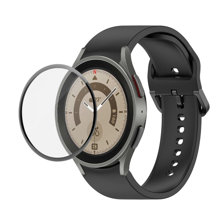 Bộ dây đeo silicone điều chỉnh + kính cường lực PMMA phủ toàn màn hình JUNSUNMAY, dành cho Samsung Galaxy Watch6 Classic 43mm, Samsung Galaxy Watch5 44mm, Samsung Galaxy Watch5 Pro 45mm