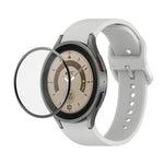 Bộ dây đeo silicone điều chỉnh + kính cường lực PMMA phủ toàn màn hình JUNSUNMAY, dành cho Samsung Galaxy Watch6 Classic 43mm, Samsung Galaxy Watch5 44mm, Samsung Galaxy Watch5 Pro 45mm