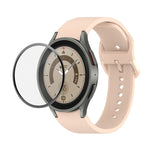 Bộ dây đeo silicone điều chỉnh + kính cường lực PMMA phủ toàn màn hình JUNSUNMAY, dành cho Samsung Galaxy Watch6 Classic 43mm, Samsung Galaxy Watch5 44mm, Samsung Galaxy Watch5 Pro 45mm