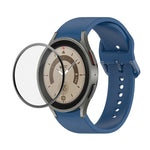 Bộ dây đeo silicone điều chỉnh + kính cường lực PMMA phủ toàn màn hình JUNSUNMAY, dành cho Samsung Galaxy Watch6 Classic 43mm, Samsung Galaxy Watch5 44mm, Samsung Galaxy Watch5 Pro 45mm