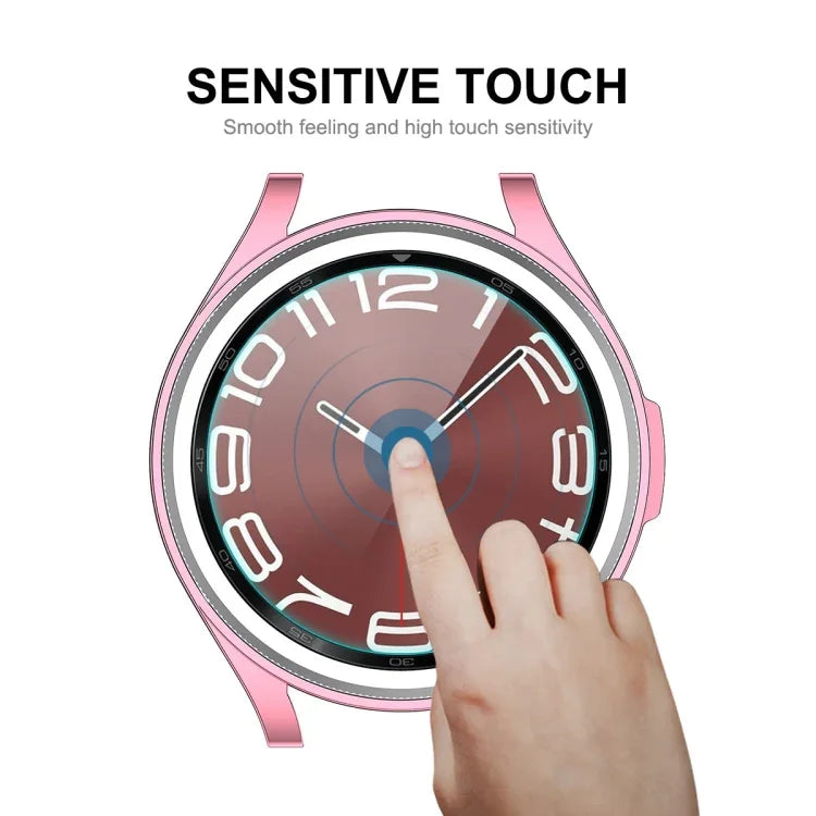 Ốp TPU mềm mạ điện ENKAY Hat-Prince + Miếng dán kính 9H 0.2mm, Dành cho Samsung Galaxy Watch6 Classic 47mm, Dành cho Samsung Galaxy Watch6 Classic 43mm