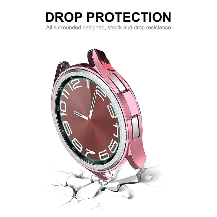 Ốp TPU mềm mạ điện ENKAY Hat-Prince + Miếng dán kính 9H 0.2mm, Dành cho Samsung Galaxy Watch6 Classic 47mm, Dành cho Samsung Galaxy Watch6 Classic 43mm
