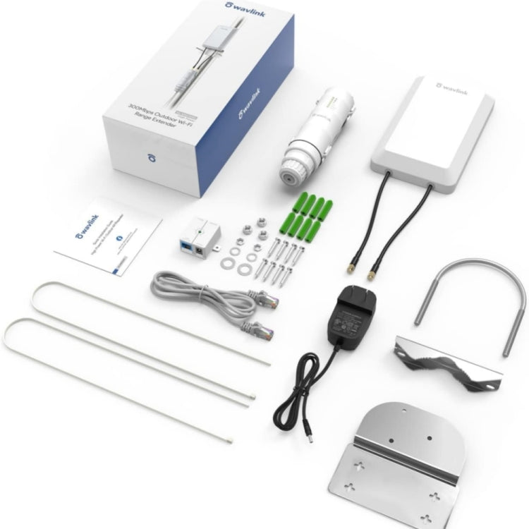 Bộ mở rộng WiFi ngoài trời WAVLINK WN570HP2 chống thời tiết 300Mbps bộ lặp AP không dây, phích cắm Mỹ, phích cắm EU