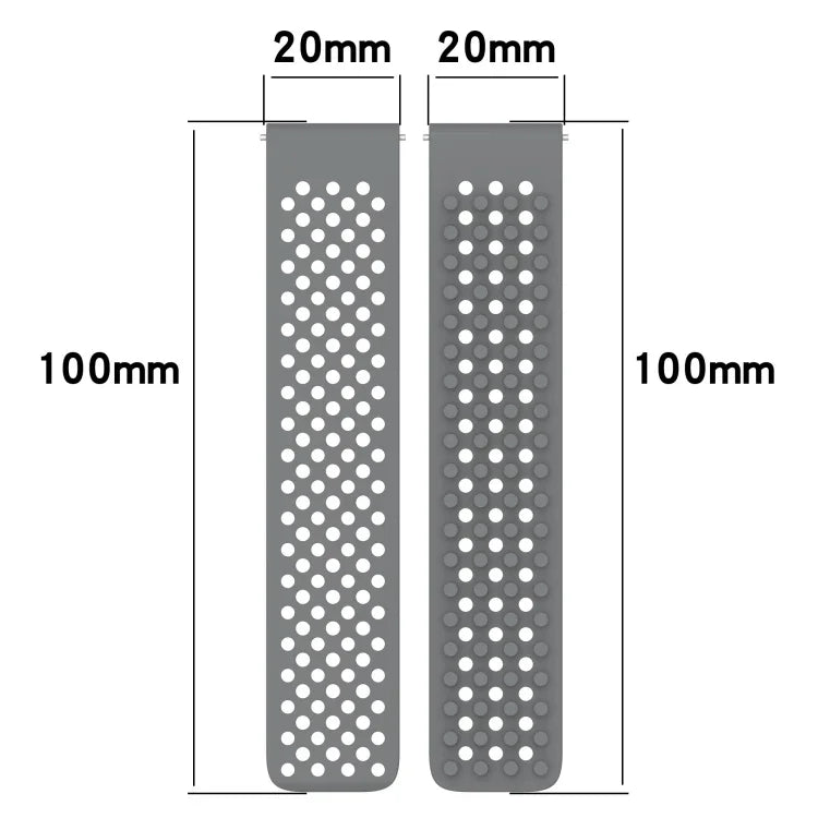 Dây đồng hồ silicone thoáng khí 3D chấm lỗ 20mm, cho Samsung Galaxy Watch 4 Classic 42mm, cho Samsung Galaxy Watch Active 2 44mm, cho Samsung Galaxy Watch Active 2 40mm