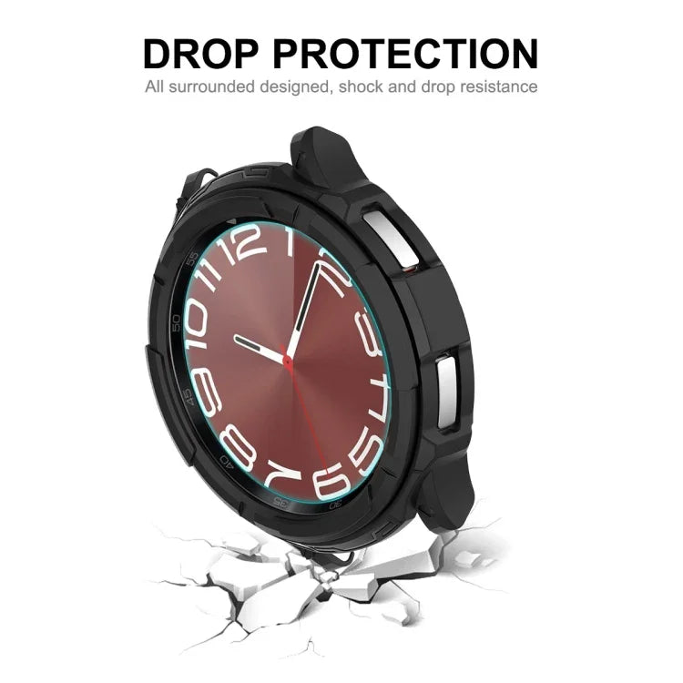 Ốp bảo vệ đồng hồ ENKAY Hat-Prince 2 trong 1 TPU + kính cường lực 9H 0.2mm, cho Samsung Galaxy Watch6 Classic 47mm, cho Samsung Galaxy Watch6 Classic 43mm