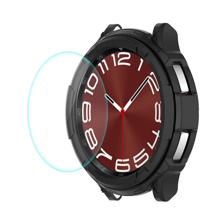 Ốp bảo vệ đồng hồ ENKAY Hat-Prince 2 trong 1 TPU + kính cường lực 9H 0.2mm, cho Samsung Galaxy Watch6 Classic 47mm, cho Samsung Galaxy Watch6 Classic 43mm
