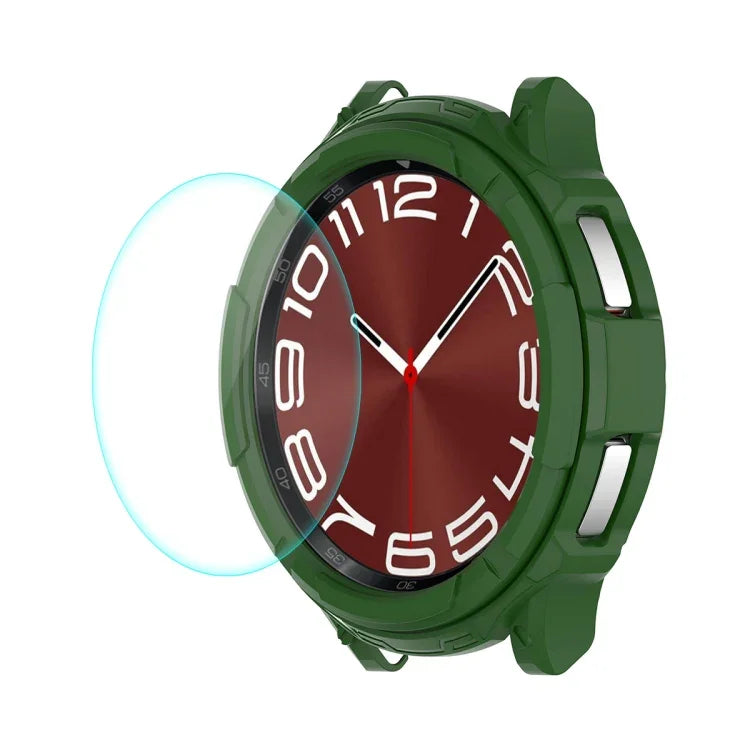 Ốp bảo vệ đồng hồ ENKAY Hat-Prince 2 trong 1 TPU + kính cường lực 9H 0.2mm, cho Samsung Galaxy Watch6 Classic 47mm, cho Samsung Galaxy Watch6 Classic 43mm