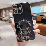 Ốp lưng điện thoại giữ hình phi hành gia mạ điện, dành cho iPhone 17e / 16e, dành cho iPhone 17 Pro Max, dành cho iPhone 17 Pro, dành cho iPhone 17, dành cho iPhone Air, dành cho iPhone 16 Pro Max, dành cho iPhone 16 Pro, dành cho iPhone 16 Plus