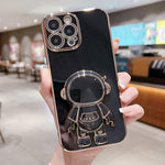 Ốp lưng điện thoại giữ hình phi hành gia mạ điện, dành cho iPhone 17e / 16e, dành cho iPhone 17 Pro Max, dành cho iPhone 17 Pro, dành cho iPhone 17, dành cho iPhone Air, dành cho iPhone 16 Pro Max, dành cho iPhone 16 Pro, dành cho iPhone 16 Plus