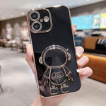 Ốp lưng điện thoại giữ hình phi hành gia mạ điện, dành cho iPhone 17e / 16e, dành cho iPhone 17 Pro Max, dành cho iPhone 17 Pro, dành cho iPhone 17, dành cho iPhone Air, dành cho iPhone 16 Pro Max, dành cho iPhone 16 Pro, dành cho iPhone 16 Plus