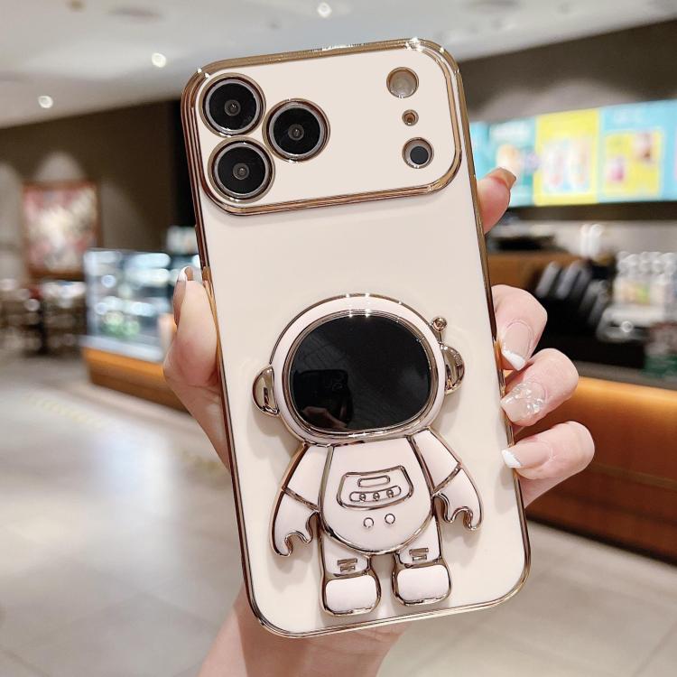 Ốp lưng điện thoại giữ hình phi hành gia mạ điện, dành cho iPhone 17e / 16e, dành cho iPhone 17 Pro Max, dành cho iPhone 17 Pro, dành cho iPhone 17, dành cho iPhone Air, dành cho iPhone 16 Pro Max, dành cho iPhone 16 Pro, dành cho iPhone 16 Plus