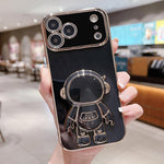 Ốp lưng điện thoại giữ hình phi hành gia mạ điện, dành cho iPhone 17e / 16e, dành cho iPhone 17 Pro Max, dành cho iPhone 17 Pro, dành cho iPhone 17, dành cho iPhone Air, dành cho iPhone 16 Pro Max, dành cho iPhone 16 Pro, dành cho iPhone 16 Plus