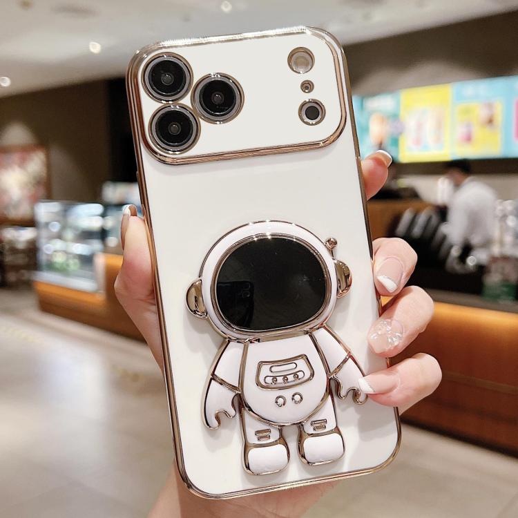 Ốp lưng điện thoại giữ hình phi hành gia mạ điện, dành cho iPhone 17e / 16e, dành cho iPhone 17 Pro Max, dành cho iPhone 17 Pro, dành cho iPhone 17, dành cho iPhone Air, dành cho iPhone 16 Pro Max, dành cho iPhone 16 Pro, dành cho iPhone 16 Plus