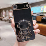 Ốp lưng điện thoại giữ hình phi hành gia mạ điện, dành cho iPhone 17e / 16e, dành cho iPhone 17 Pro Max, dành cho iPhone 17 Pro, dành cho iPhone 17, dành cho iPhone Air, dành cho iPhone 16 Pro Max, dành cho iPhone 16 Pro, dành cho iPhone 16 Plus
