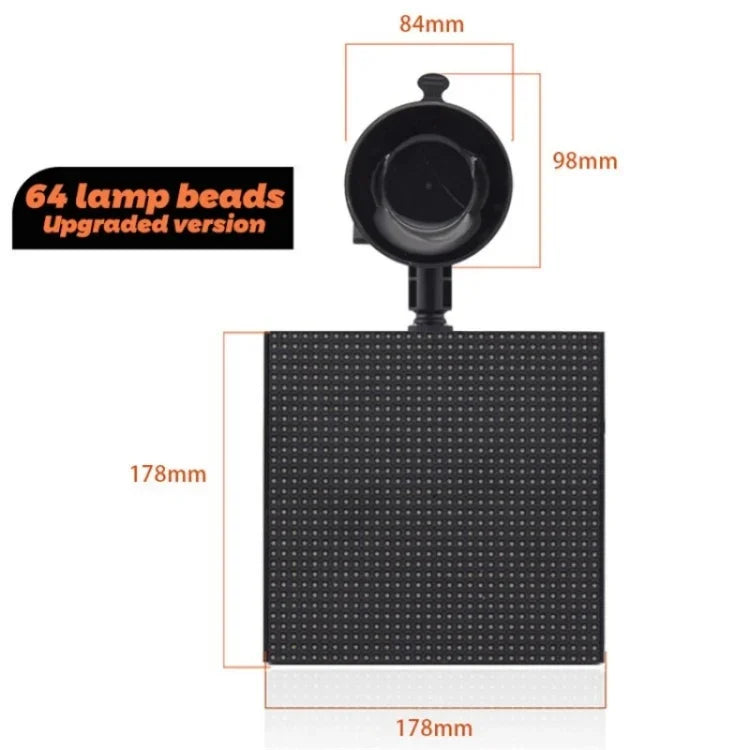 P64L Màn hình LED ma trận tin nhắn cuộn kính chắn gió sau xe hơi, màn hình biểu cảm mẫu văn bản tự làm, P64L