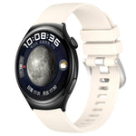 Liquid Glossy Silver Buckle Silicone Watch Band, For Huawei Watch GT4 46mm 22mm, For Huawei Watch GT4 41mm 18mm, For Huawei Watch 4 Pro 22mm, For Huawei Watch 4 22mm