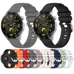 Liquid Glossy Silver Buckle Silicone Watch Band, For Huawei Watch GT4 46mm 22mm, For Huawei Watch GT4 41mm 18mm, For Huawei Watch 4 Pro 22mm, For Huawei Watch 4 22mm
