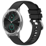 Liquid Glossy Silver Buckle Silicone Watch Band, For Garmin VivoMove Luxe / Garminmove Luxe, For Garmin Forerunner 645 / 645 Music, For Garmin Approach S40, For Garmin Vivomove3 / Garminmove3