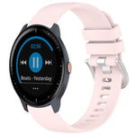 Liquid Glossy Silver Buckle Silicone Watch Band, For Garmin Vivomove Sport, For Garmin Venu 2 Plus, For Garmin Vivoactive3 / 3 Music, For Garmin Forerunner 158 / 55