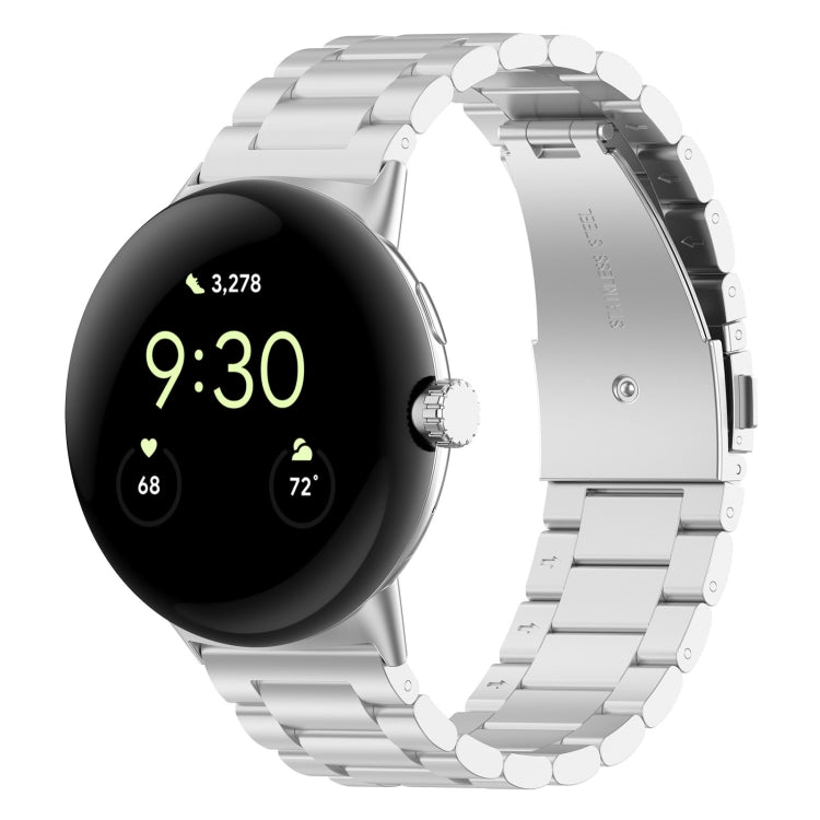 Dây đồng hồ kim loại thép không gỉ ba hạt, dành cho Google Pixel Watch 4 / 3 / 2 / 1 41mm