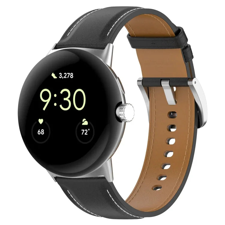Dây đồng hồ da lớp trên thêu nổi, Dành cho Google Pixel Watch 4 / 3 / 2 / 1 41mm