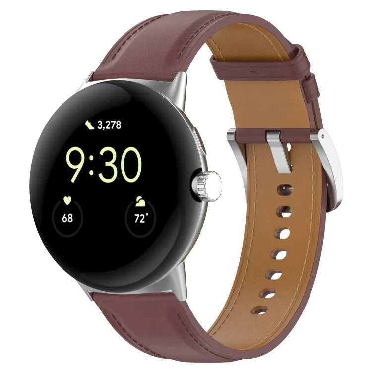 Dây đồng hồ da lớp trên thêu nổi, Dành cho Google Pixel Watch 4 / 3 / 2 / 1 41mm