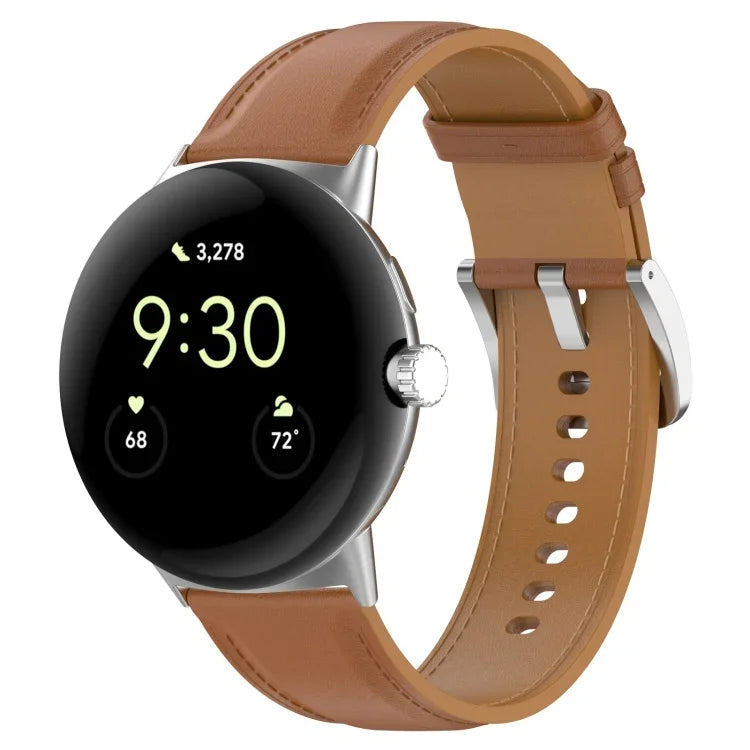 Dây đồng hồ da lớp trên thêu nổi, Dành cho Google Pixel Watch 4 / 3 / 2 / 1 41mm