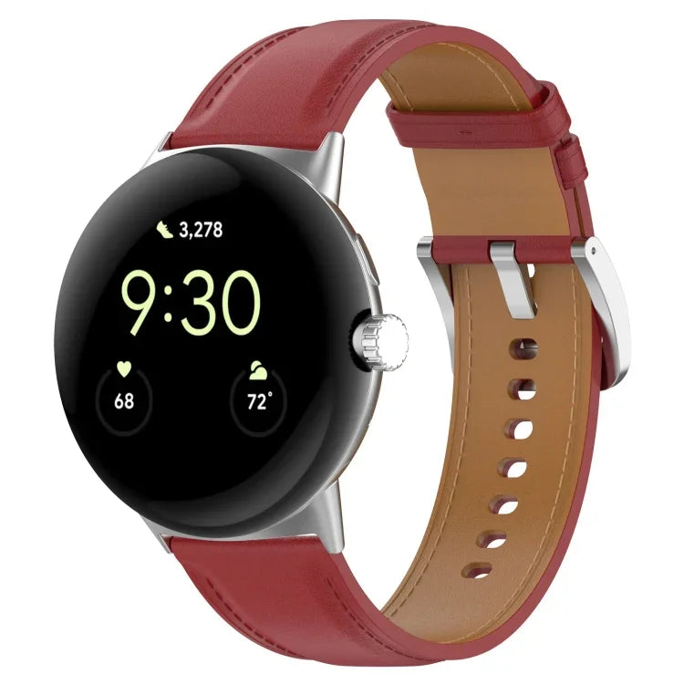 Dây đồng hồ da lớp trên thêu nổi, Dành cho Google Pixel Watch 4 / 3 / 2 / 1 41mm