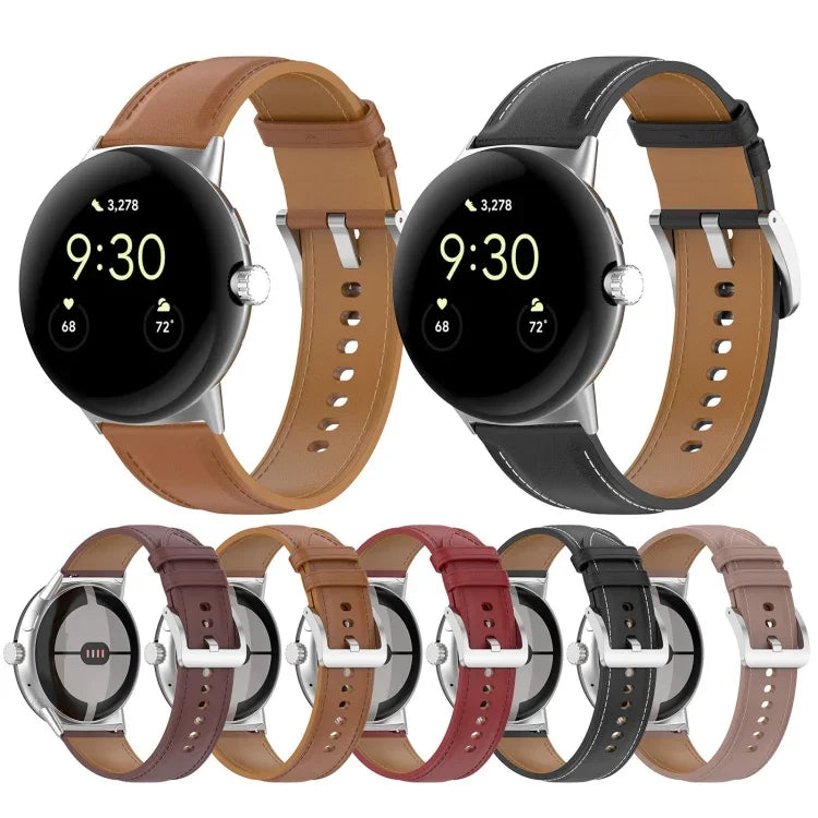 Dây đồng hồ da lớp trên thêu nổi, Dành cho Google Pixel Watch 4 / 3 / 2 / 1 41mm