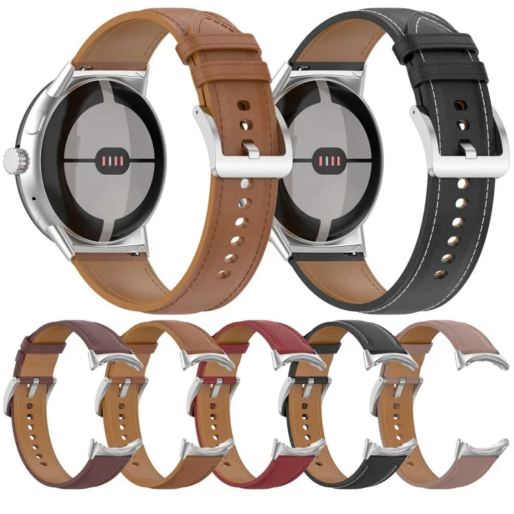 Dây đồng hồ da lớp trên thêu nổi, Dành cho Google Pixel Watch 4 / 3 / 2 / 1 41mm