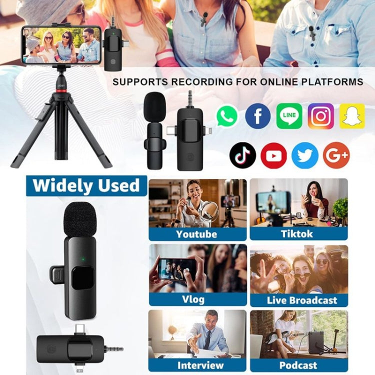 Micro không dây cài áo cho iPhone / Android, 2 trong 1, 3 trong 1
