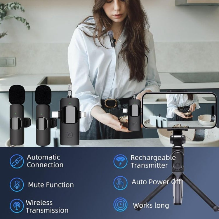 Micro không dây cài áo cho iPhone / Android, 2 trong 1, 3 trong 1