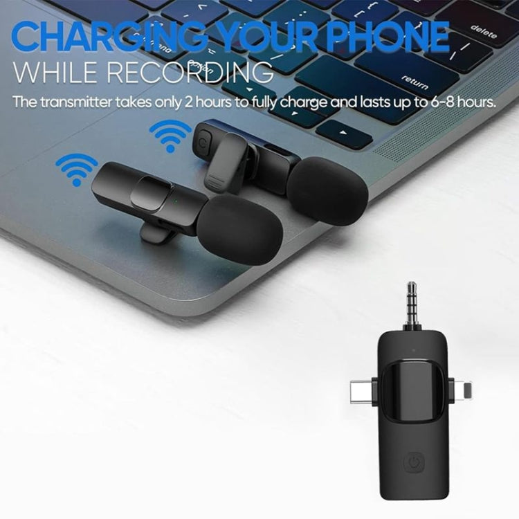 Micro không dây cài áo cho iPhone / Android, 2 trong 1, 3 trong 1