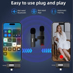 Micro không dây cài áo cho iPhone / Android, 2 trong 1, 3 trong 1
